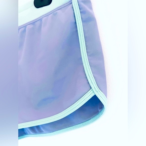 3/$20💥14 Girls Cute Active Sport Dolphin Shorts, Integrated Panty, Lilac & Teal - Picture 2 of 9